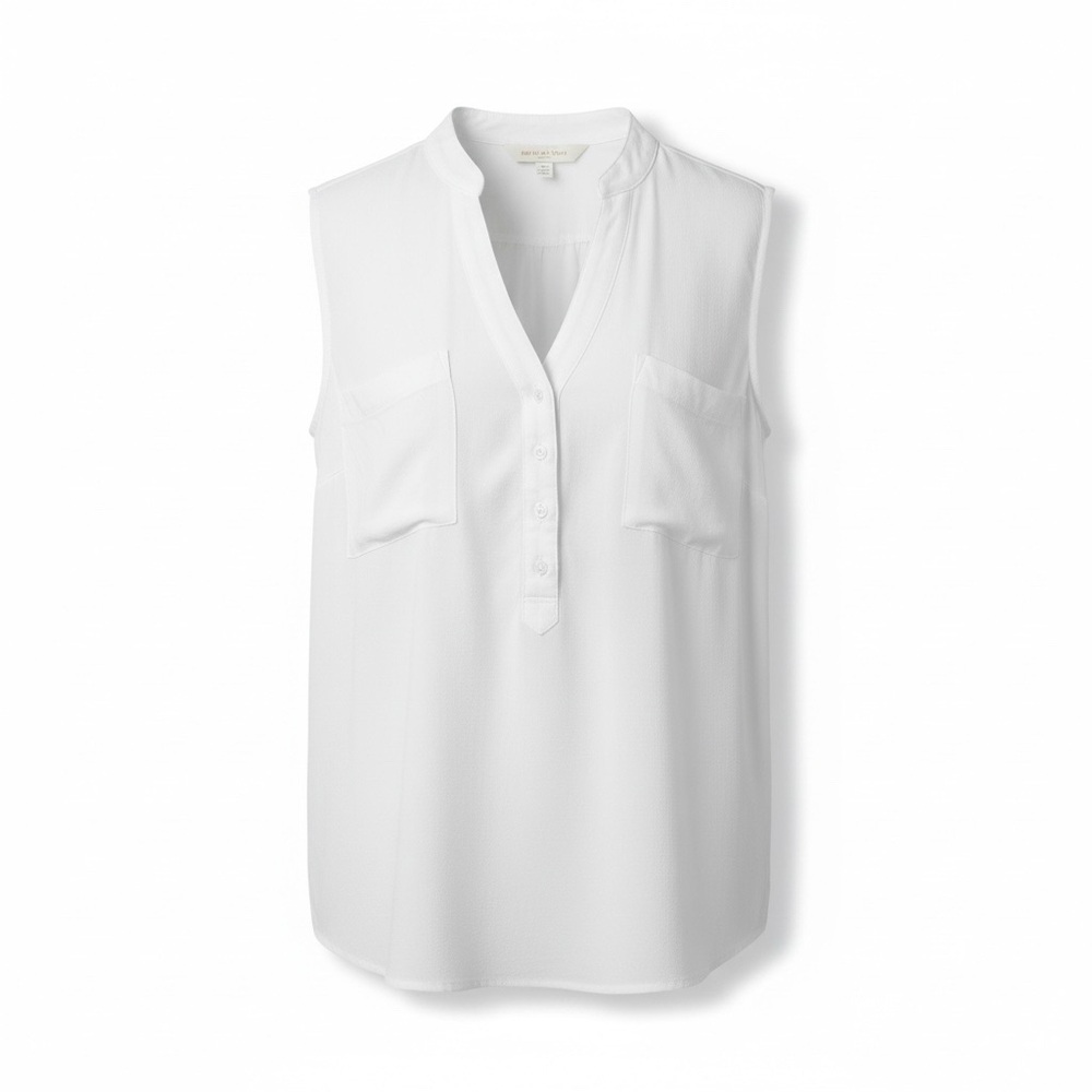 Torrid Linen-Blend Sleeveless White Blouse, 1